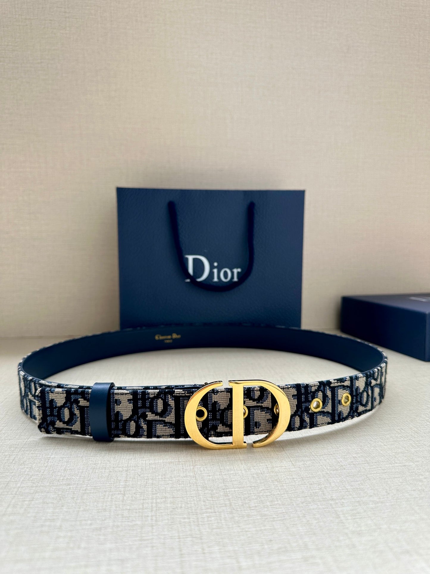 New trendy Instagram style CD men's smooth buckle woven fabric pattern fashionable versatile waist belt