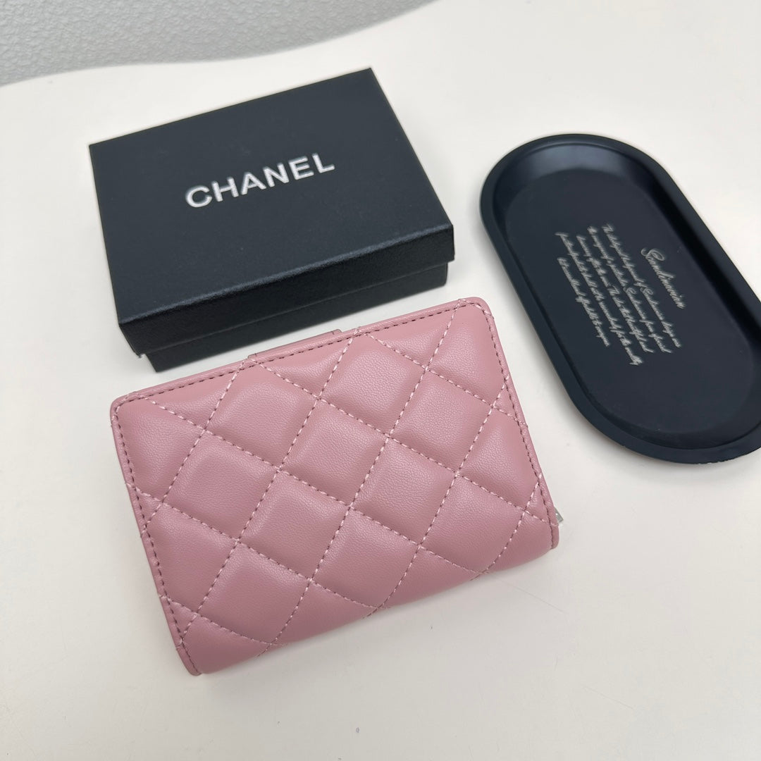 New Xiaoxiang style women's short top layer cowhide zipper coin purse, genuine leather diamond card wallet