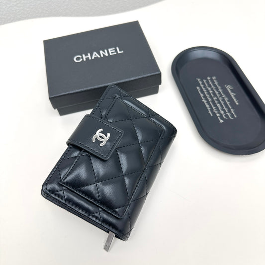 New Xiaoxiang style women's short top layer cowhide zipper coin purse, genuine leather diamond card wallet