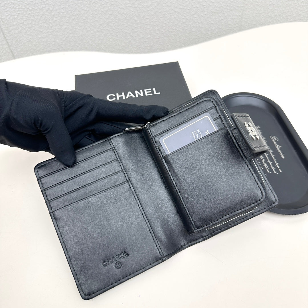 New Xiaoxiang style women's short top layer cowhide zipper coin purse, genuine leather diamond card wallet