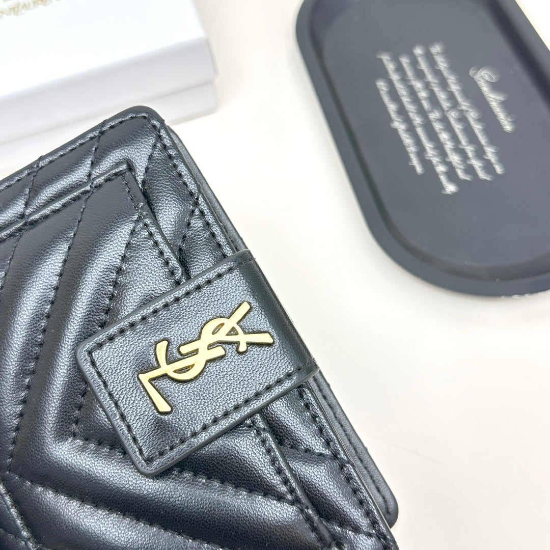 New wallet card bag 2-in-1 Yangshulin car women's premium light luxury leather large capacity short wallet