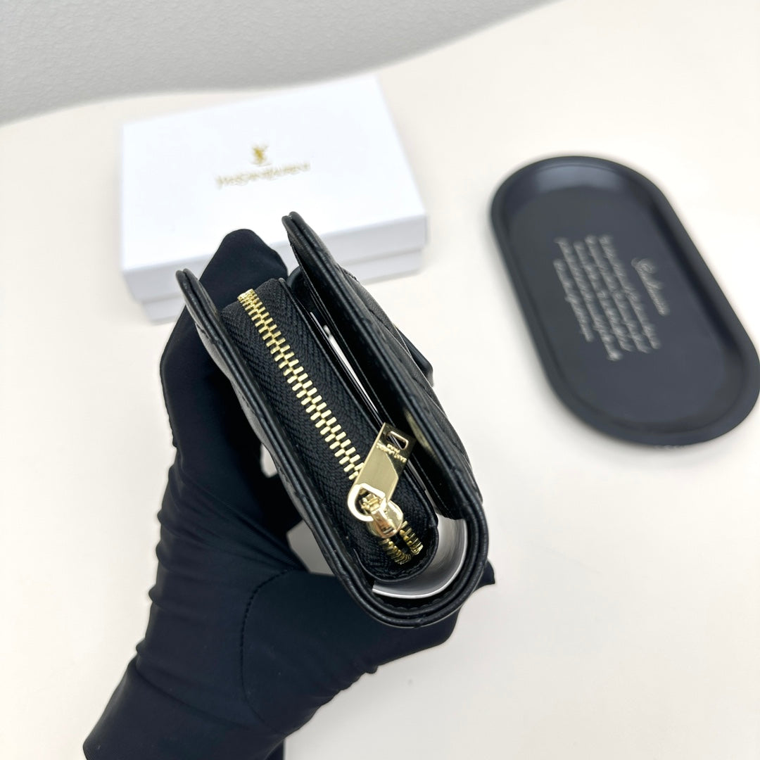 New wallet card bag 2-in-1 Yangshulin car women's premium light luxury leather large capacity short wallet