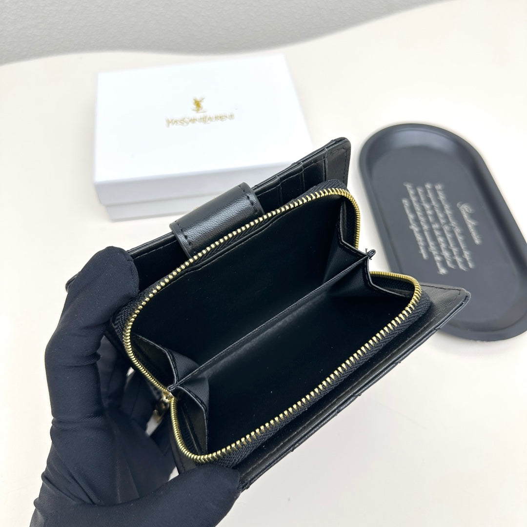 New wallet card bag 2-in-1 Yangshulin car women's premium light luxury leather large capacity short wallet