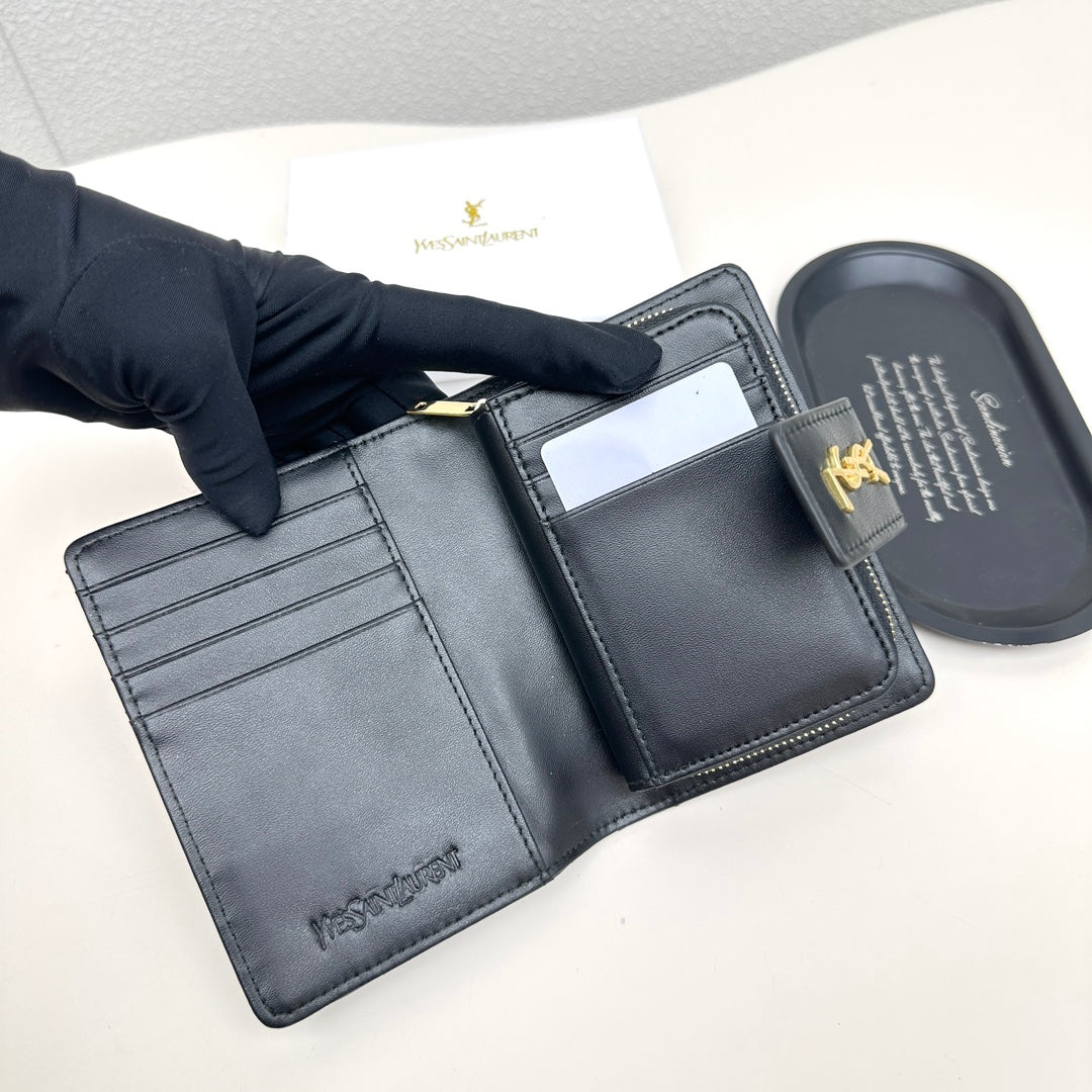 New wallet card bag 2-in-1 Yangshulin car women's premium light luxury leather large capacity short wallet