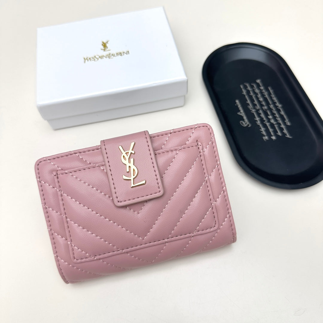 New wallet card bag 2-in-1 Yangshulin car women's premium light luxury leather large capacity short wallet