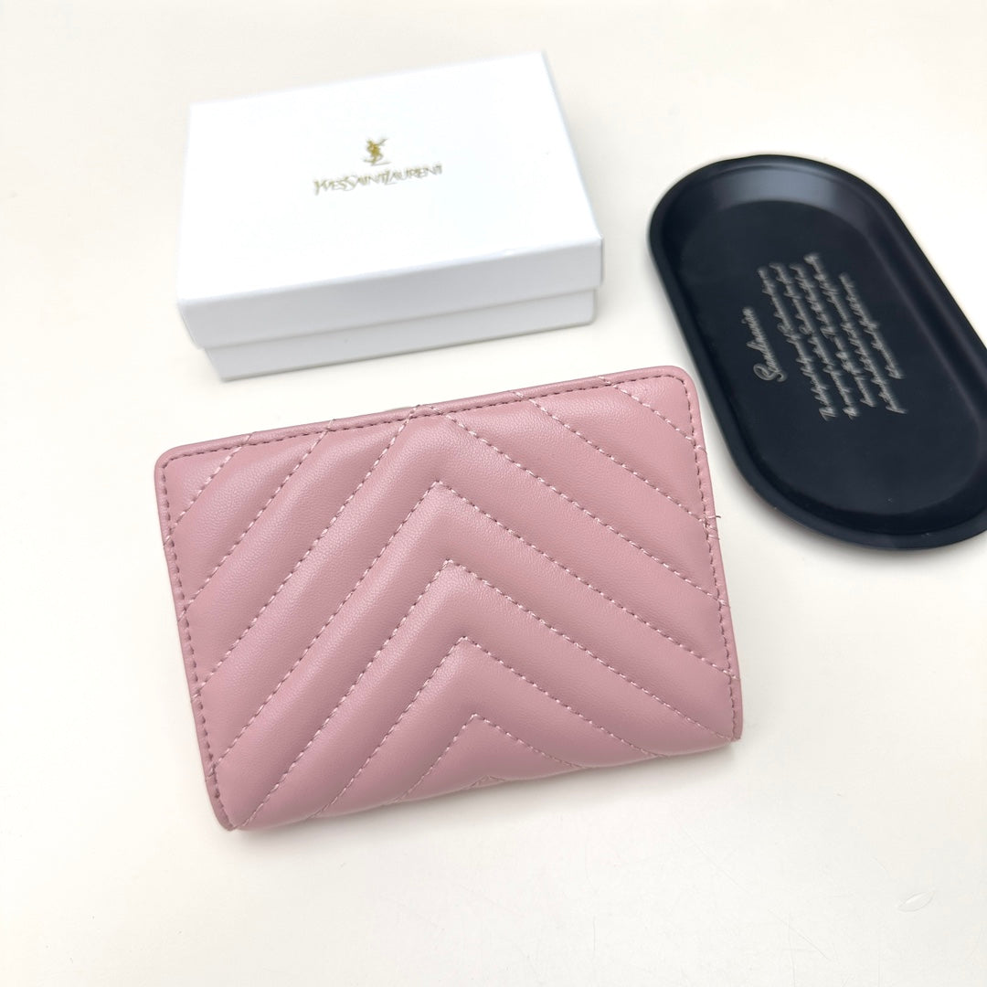 New wallet card bag 2-in-1 Yangshulin car women's premium light luxury leather large capacity short wallet