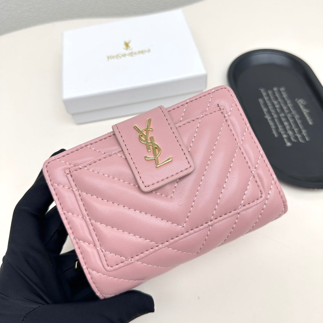 New wallet card bag 2-in-1 Yangshulin car women's premium light luxury leather large capacity short wallet