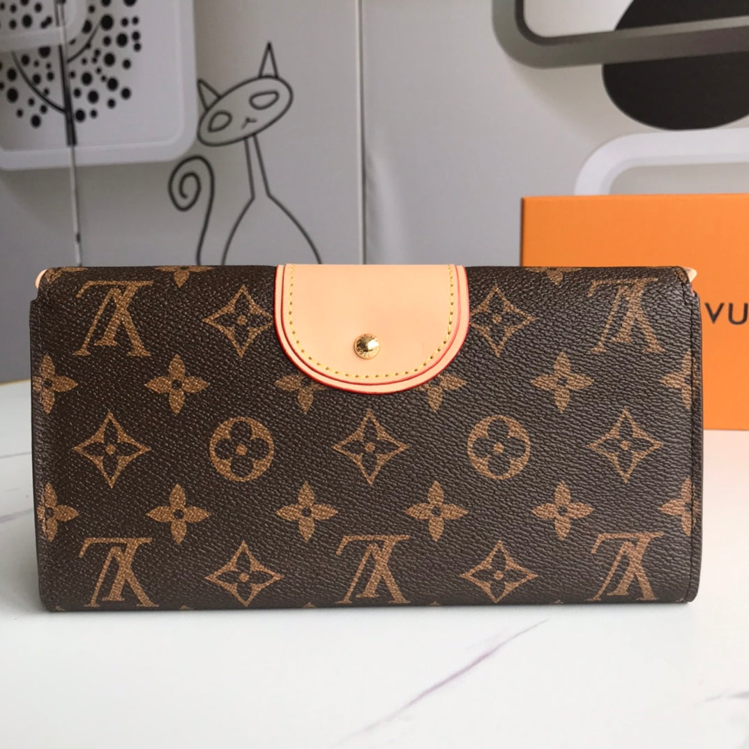 New Fashion Trendy Vintage V Home Gold Buckle Multi Card Position Elegant Women's Folding Large Capacity Wallet