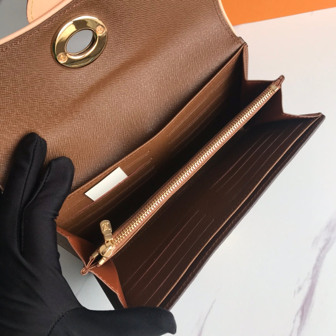 New Fashion Trendy Vintage V Home Gold Buckle Multi Card Position Elegant Women's Folding Large Capacity Wallet