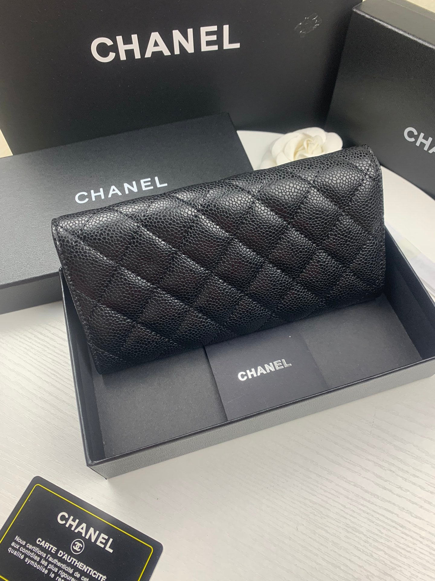 New European and American high-end Lingge genuine leather women's long style small fragrant windmill stitching multifunctional handbag wallet