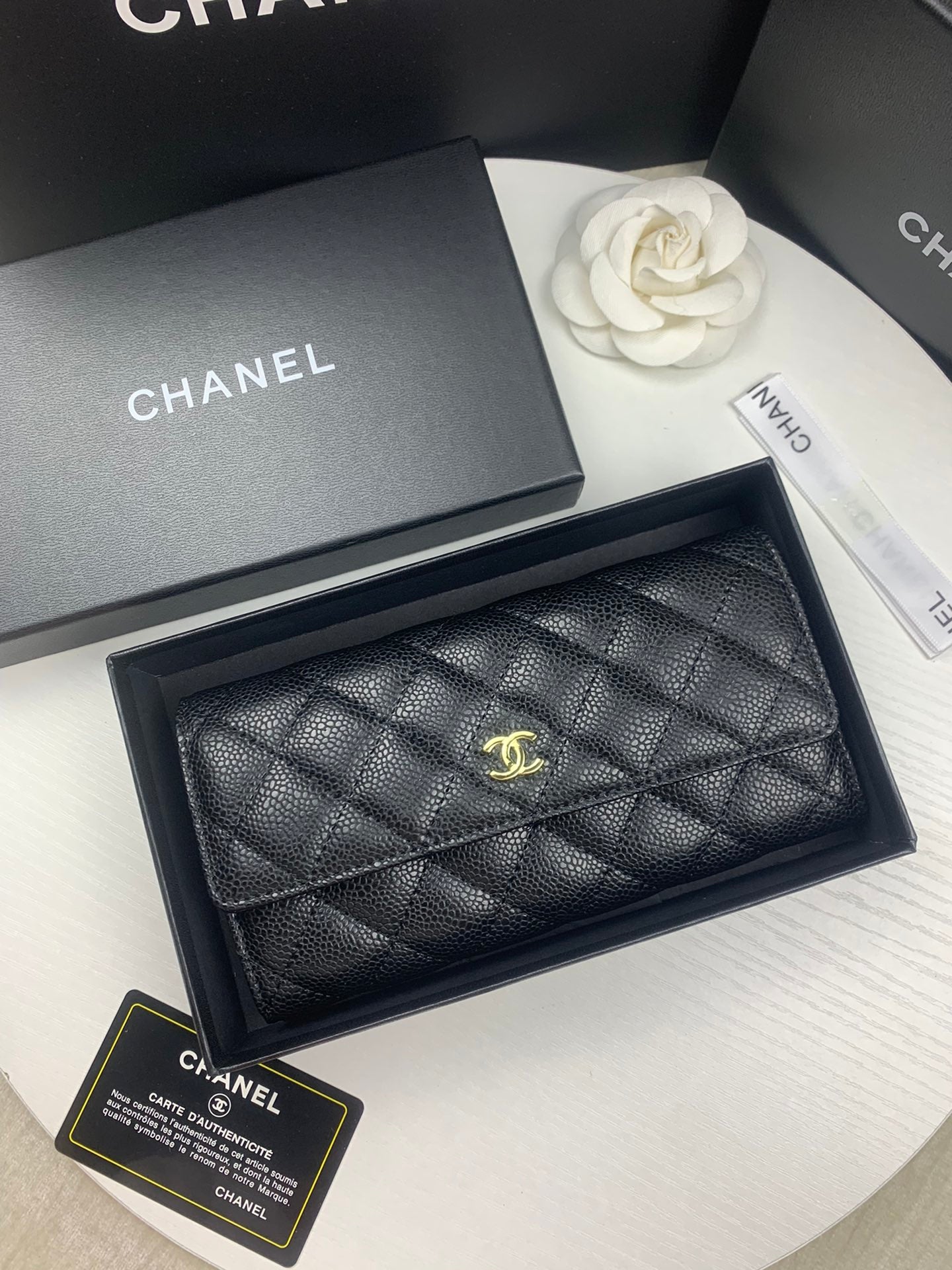 New European and American high-end Lingge genuine leather women's long style small fragrant windmill stitching multifunctional handbag wallet