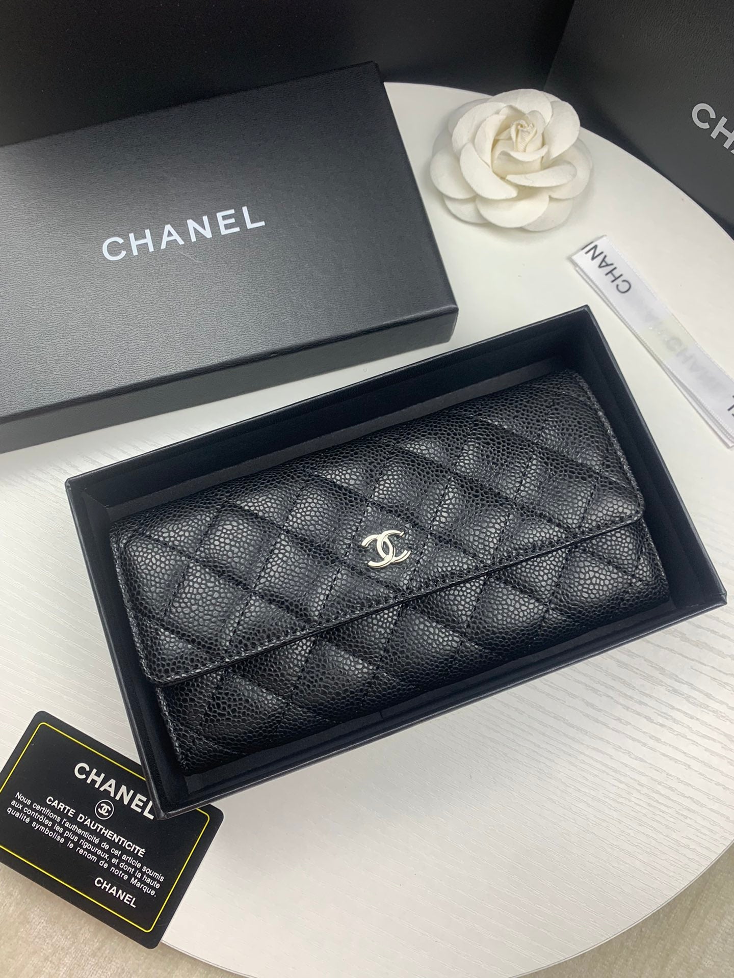 New European and American high-end Lingge genuine leather women's long style small fragrant windmill stitching multifunctional handbag wallet