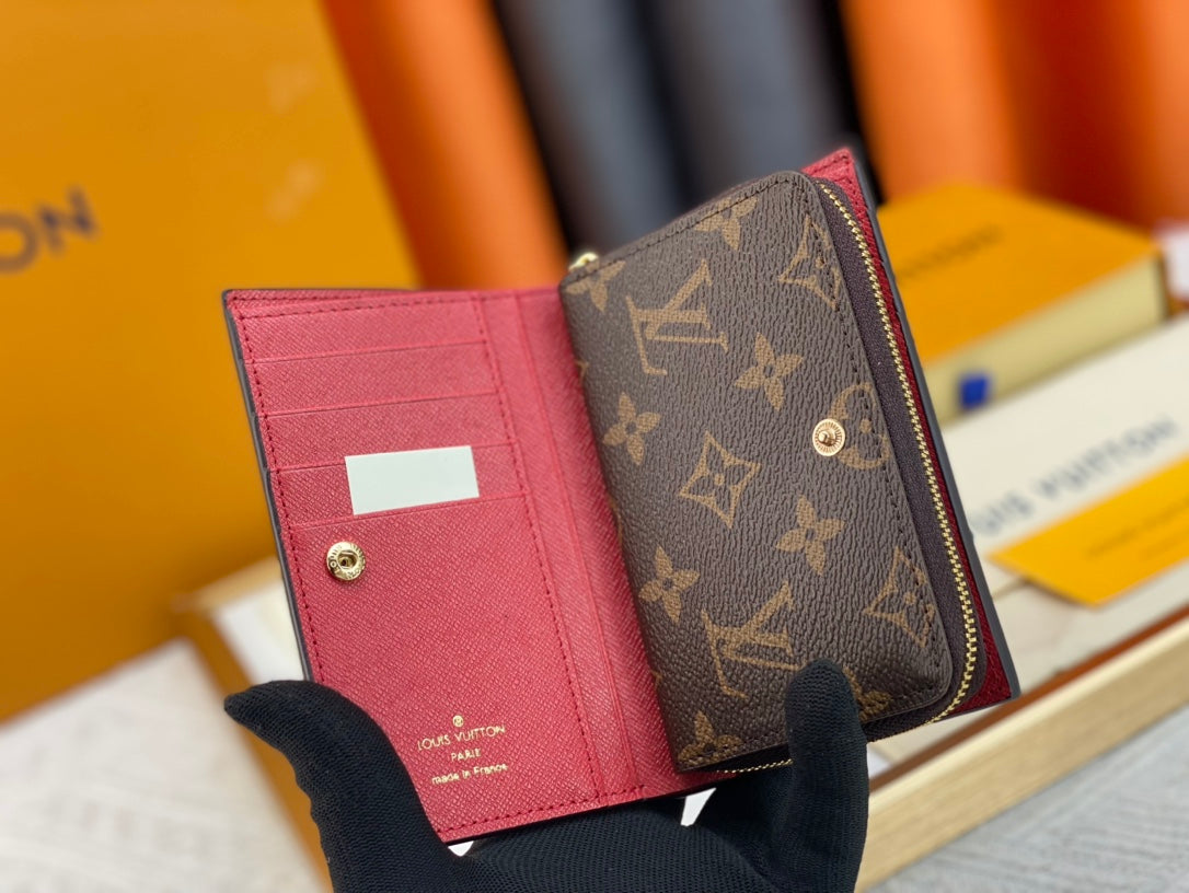 New fashion trend Porte Monaie women's short top layer cowhide classic vintage card bag for women