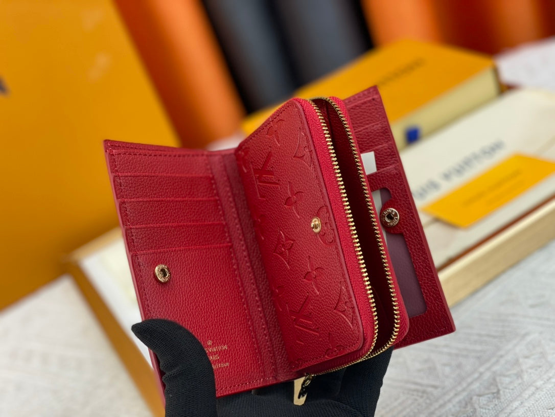 New fashion trend Porte Monaie women's short top layer cowhide classic vintage card bag for women