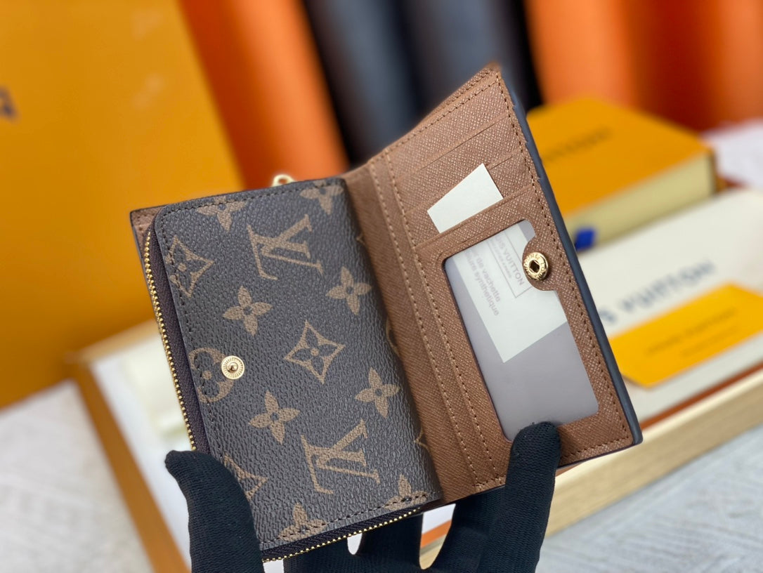 New fashion trend Porte Monaie women's short top layer cowhide classic vintage card bag for women