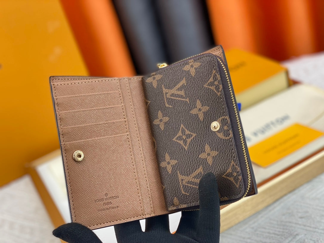 New fashion trend Porte Monaie women's short top layer cowhide classic vintage card bag for women