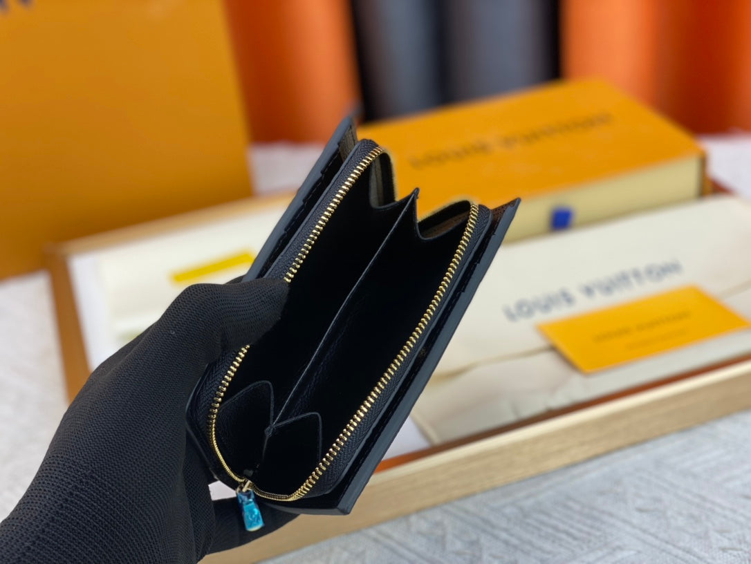 New fashion trend Porte Monaie women's short top layer cowhide classic vintage card bag for women