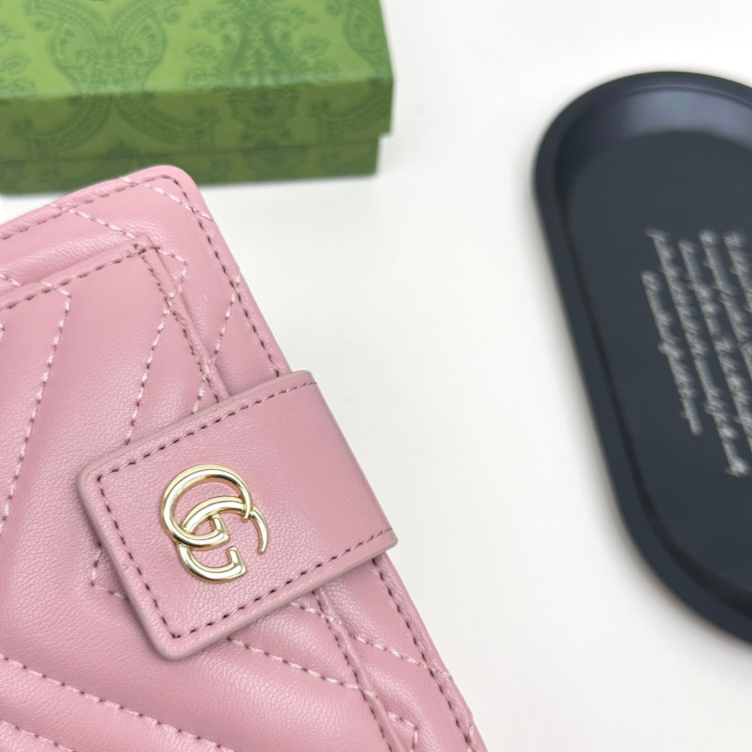 New Fashion Trend Double G Women's Short Head Layer Leather Zipper Zero Wallet Genuine Leather Lingge Card Bag Women