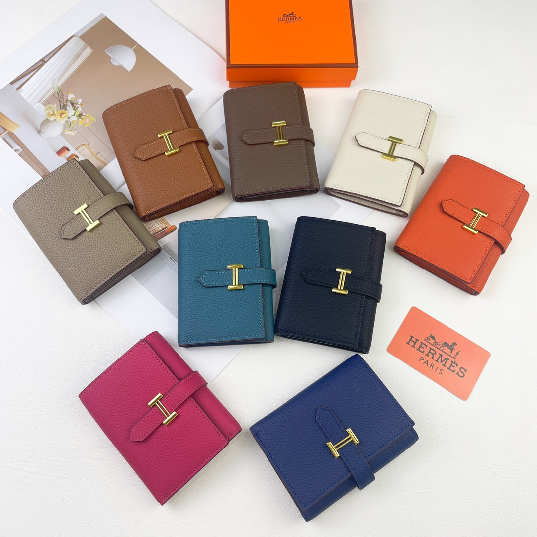 New Fashionable and Exquisite H Family Women's Short and High end Card Bag Wallet