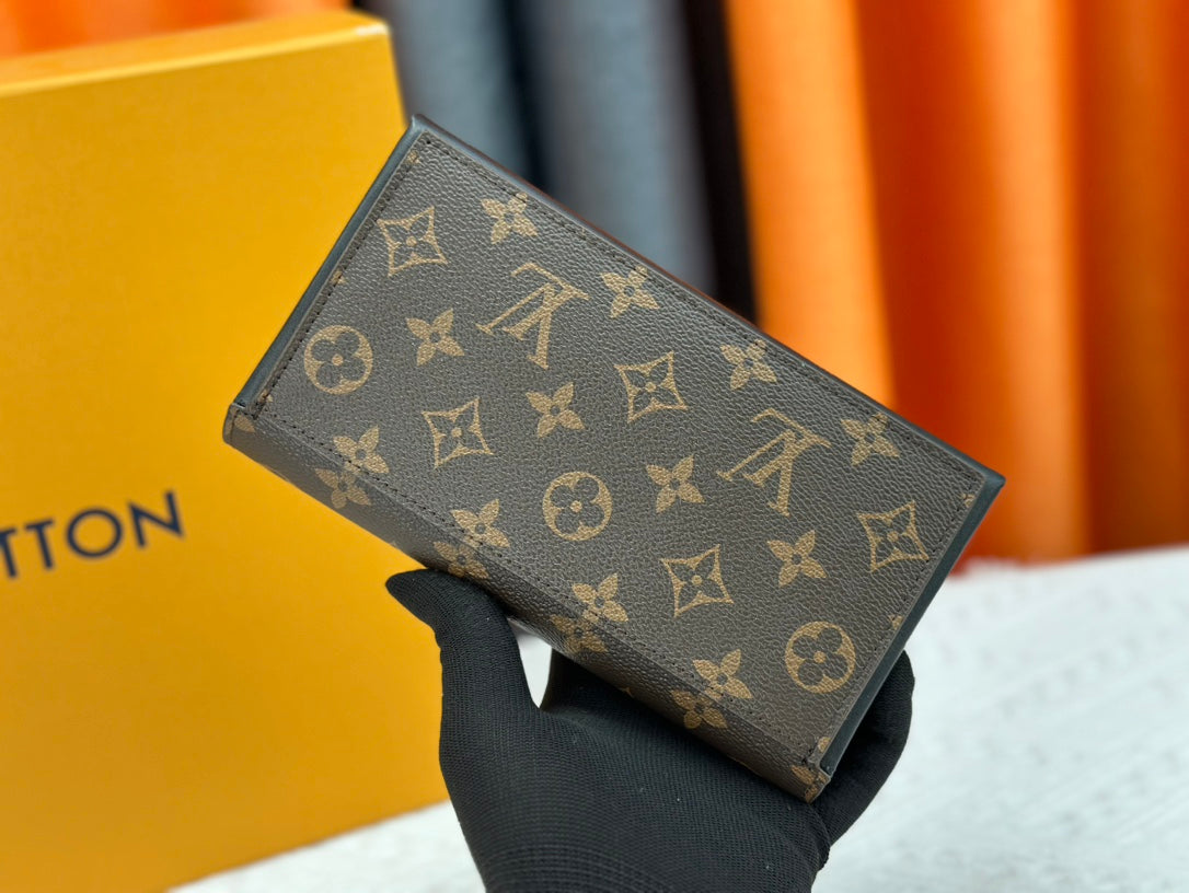 High quality European and American new fashion high-end women's genuine leather long flower multifunctional wallet with large capacity