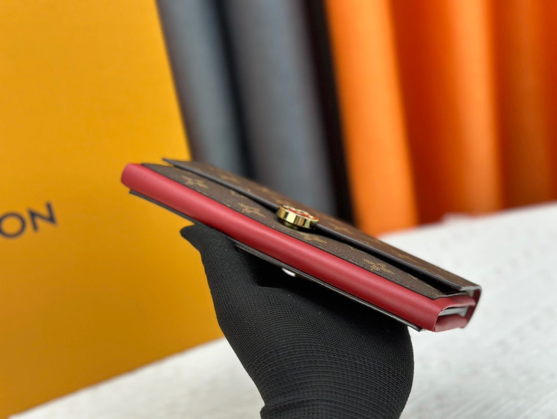 High quality European and American new fashion high-end women's genuine leather long flower multifunctional wallet with large capacity
