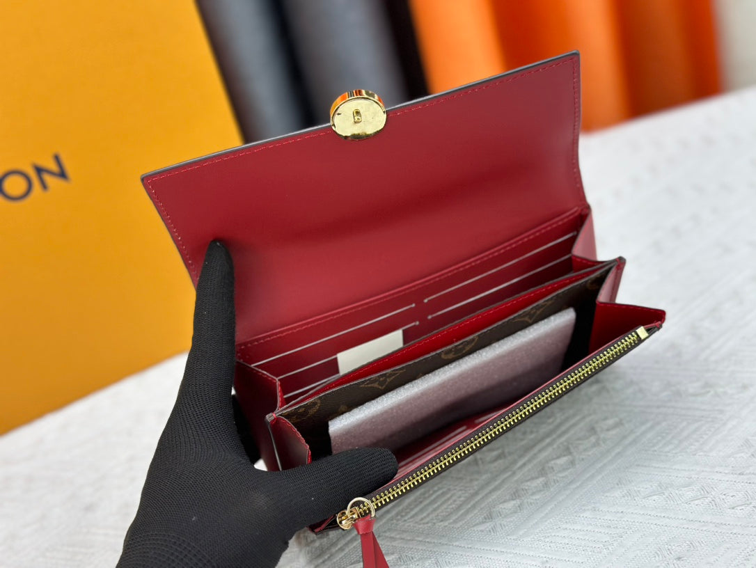 High quality European and American new fashion high-end women's genuine leather long flower multifunctional wallet with large capacity