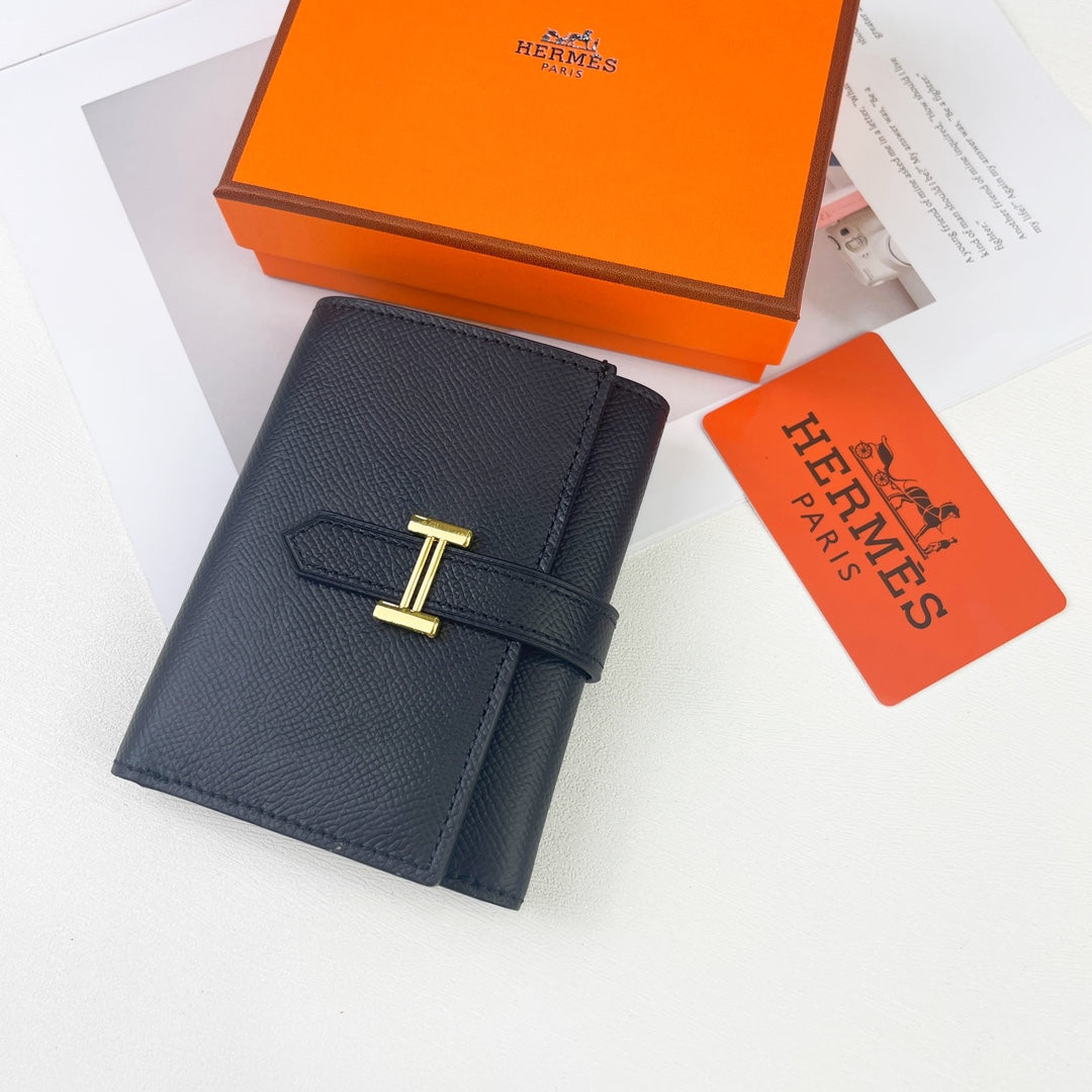 New Fashionable and Exquisite H Family Women's Short and High end Card Bag Wallet