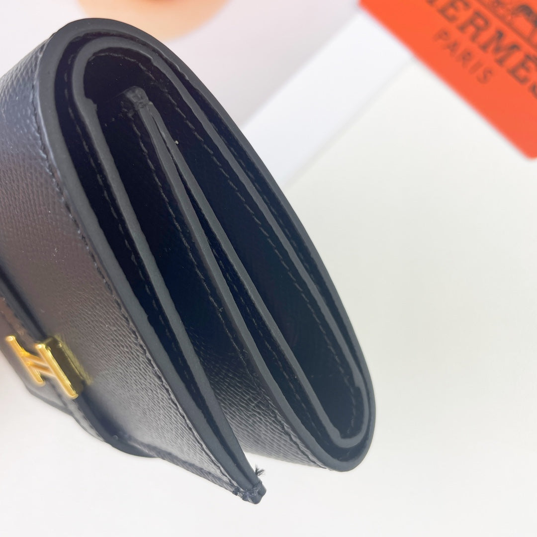 New Fashionable and Exquisite H Family Women's Short and High end Card Bag Wallet