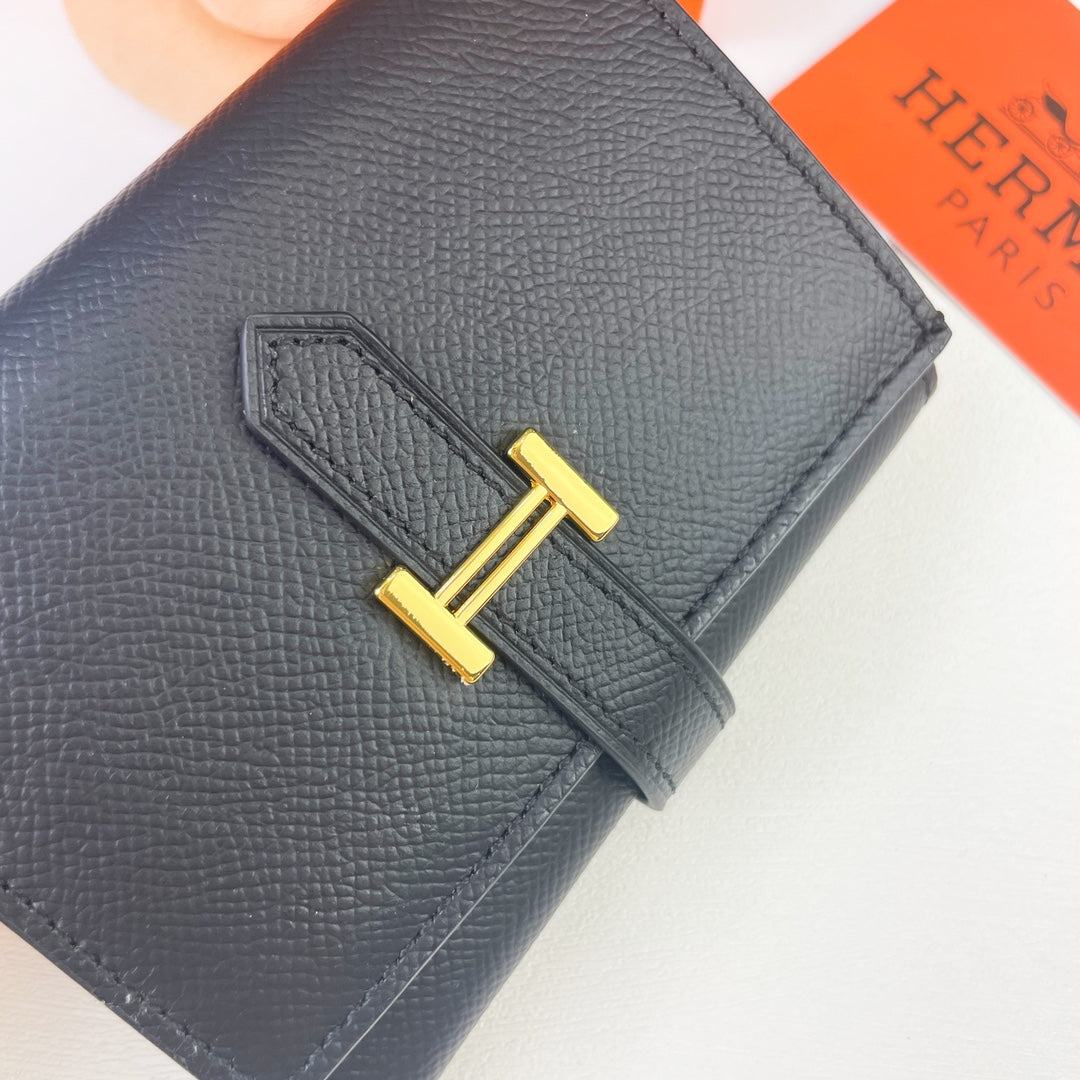 New Fashionable and Exquisite H Family Women's Short and High end Card Bag Wallet