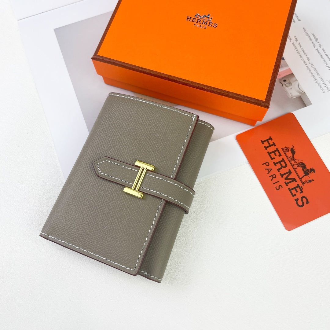 New Fashionable and Exquisite H Family Women's Short and High end Card Bag Wallet