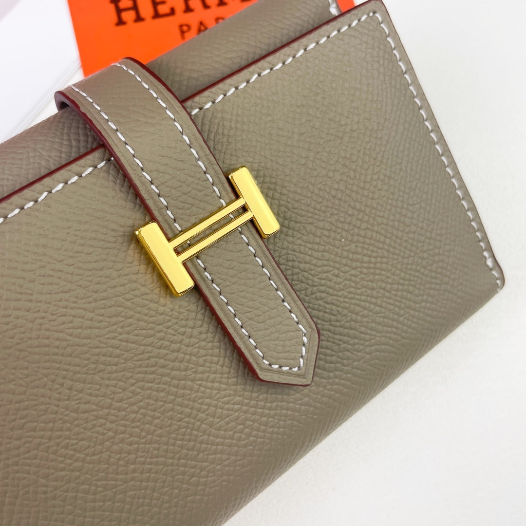 New Fashionable and Exquisite H Family Women's Short and High end Card Bag Wallet