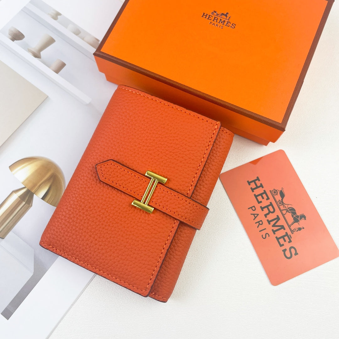 New Fashionable and Exquisite H Family Women's Short and High end Card Bag Wallet