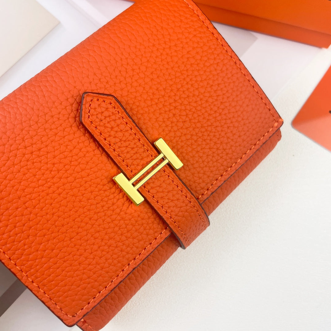 New Fashionable and Exquisite H Family Women's Short and High end Card Bag Wallet