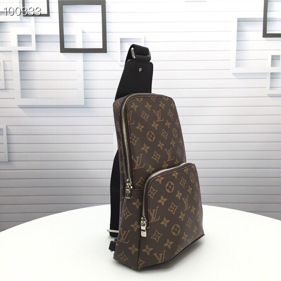 New fashion trend casual men's bag versatile AVENUE checkerboard waist bag chest bag shoulder bag shoulder crossbody bag