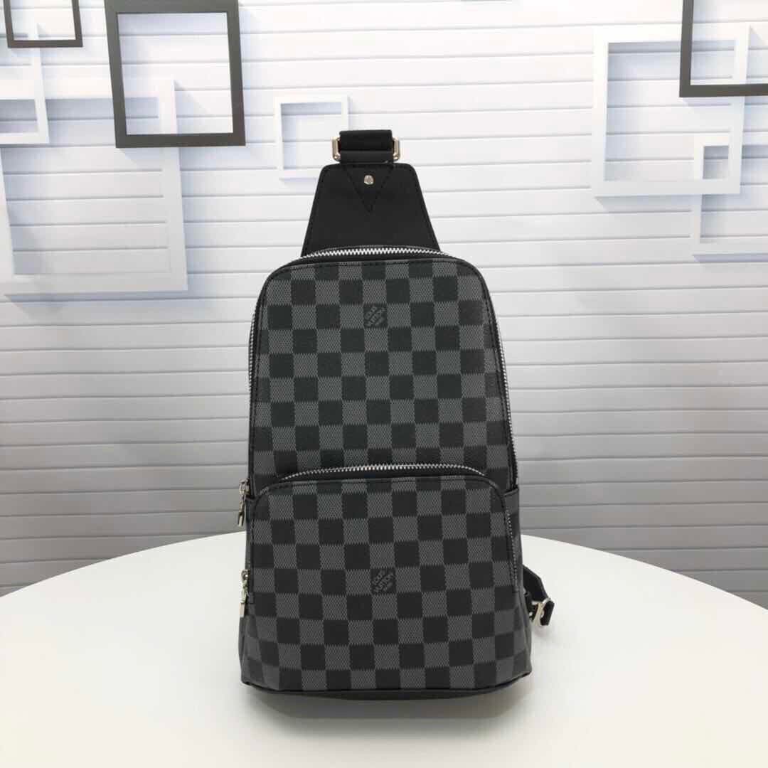 New fashion trend casual men's bag versatile AVENUE checkerboard waist bag chest bag shoulder bag shoulder crossbody bag