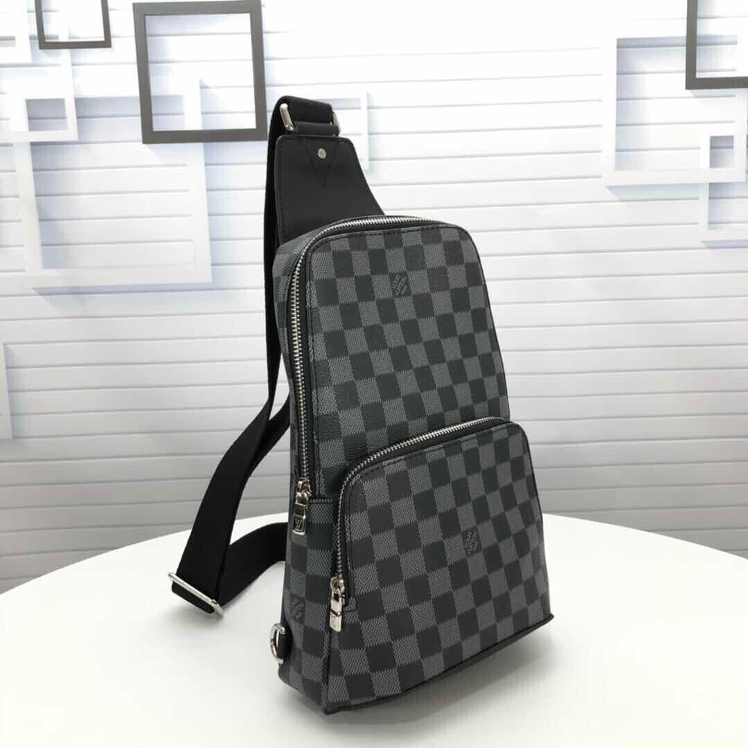New fashion trend casual men's bag versatile AVENUE checkerboard waist bag chest bag shoulder bag shoulder crossbody bag