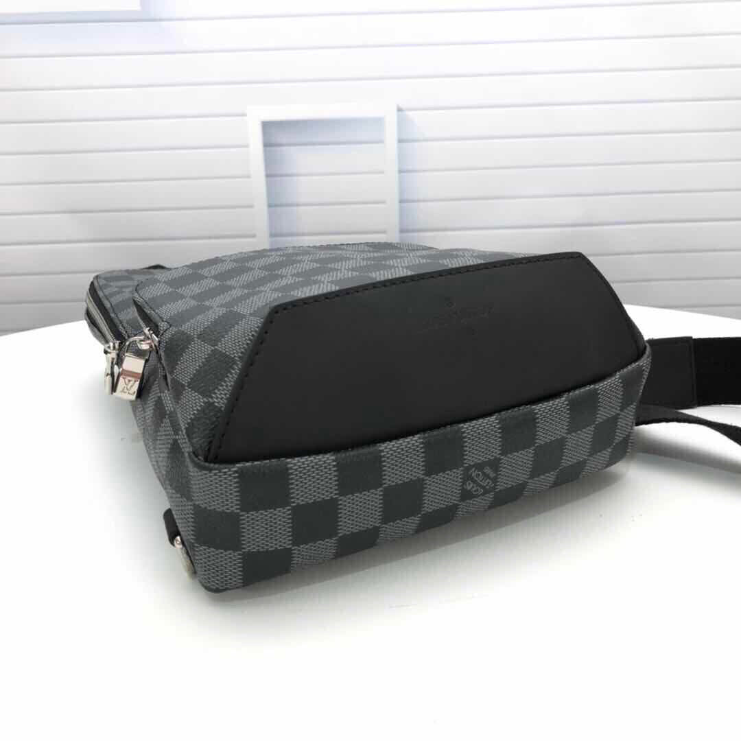 New fashion trend casual men's bag versatile AVENUE checkerboard waist bag chest bag shoulder bag shoulder crossbody bag