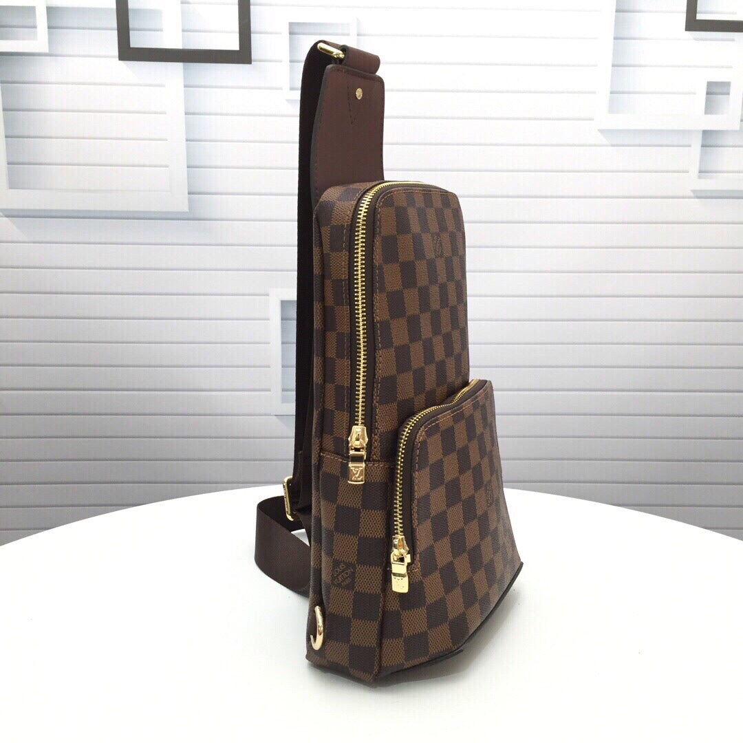 New fashion trend casual men's bag versatile AVENUE checkerboard waist bag chest bag shoulder bag shoulder crossbody bag