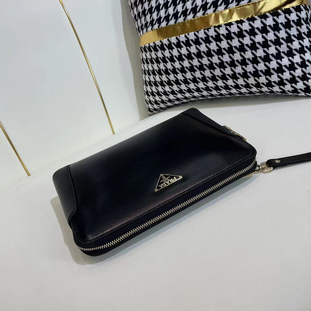 High quality new fashionable business leather password lock bag from Europe and America, men's top layer cowhide handbag, casual soft leather wallet