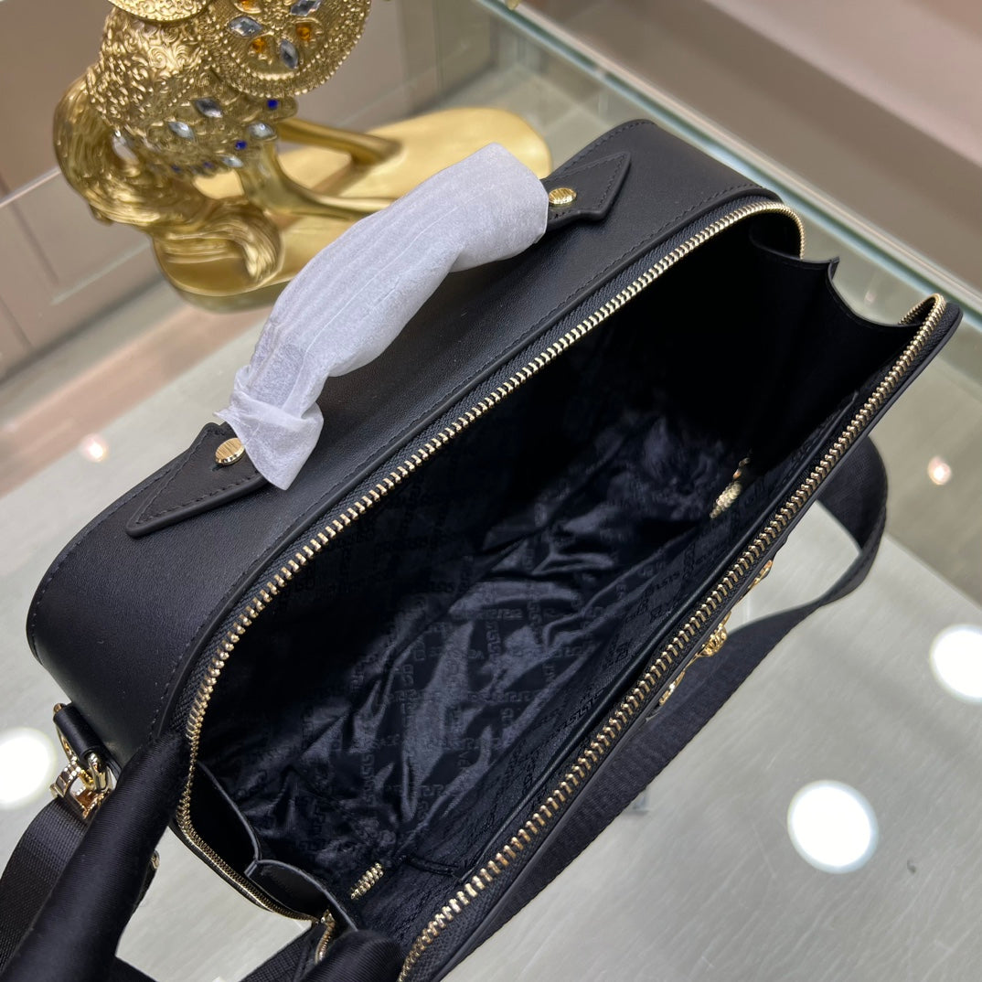 High quality European and American new fashion trend light luxury Medusa Biggie men's versatile cowhide leather crossbody, single shoulder, hand-held mailman bag