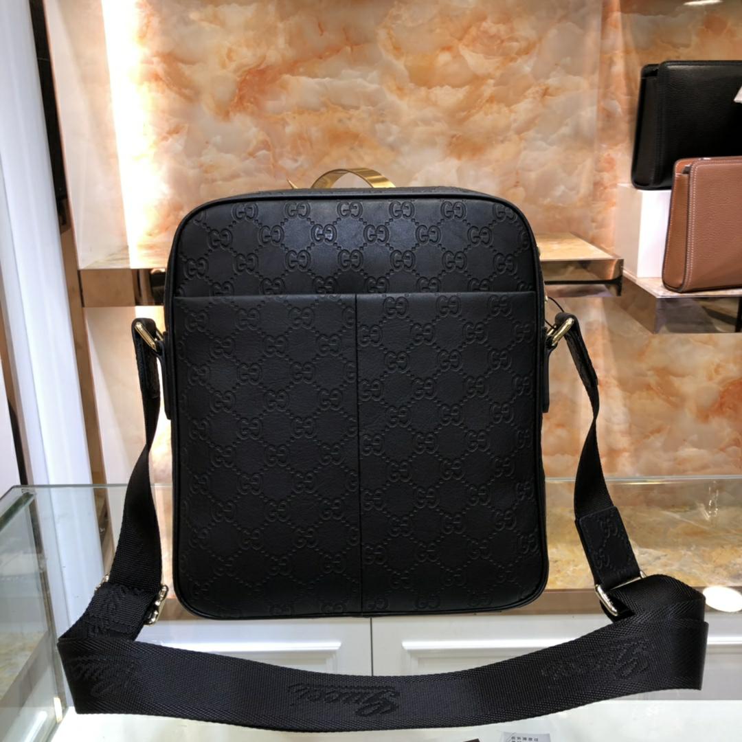 European and American high-quality new fashion trend light luxury GG men's versatile top of the line cowhide leather crossbody single shoulder hand-held mailman bag
