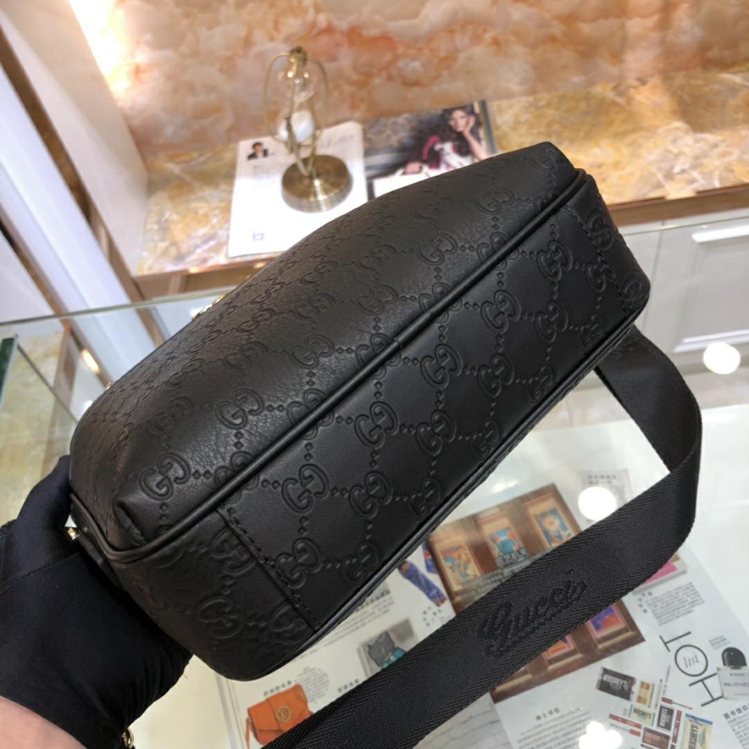 European and American high-quality new fashion trend light luxury GG men's versatile top of the line cowhide leather crossbody single shoulder hand-held mailman bag