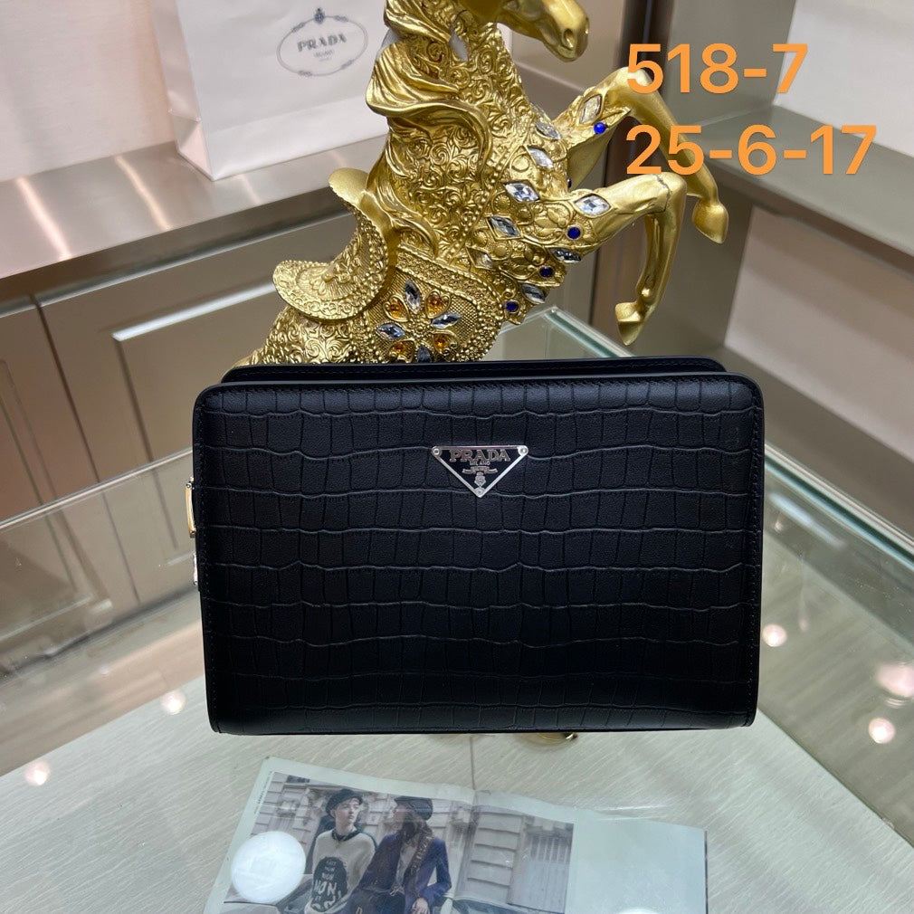 European and American high-quality new casual fashion business leather password lock bag crocodile pattern men's leather handbag wallet