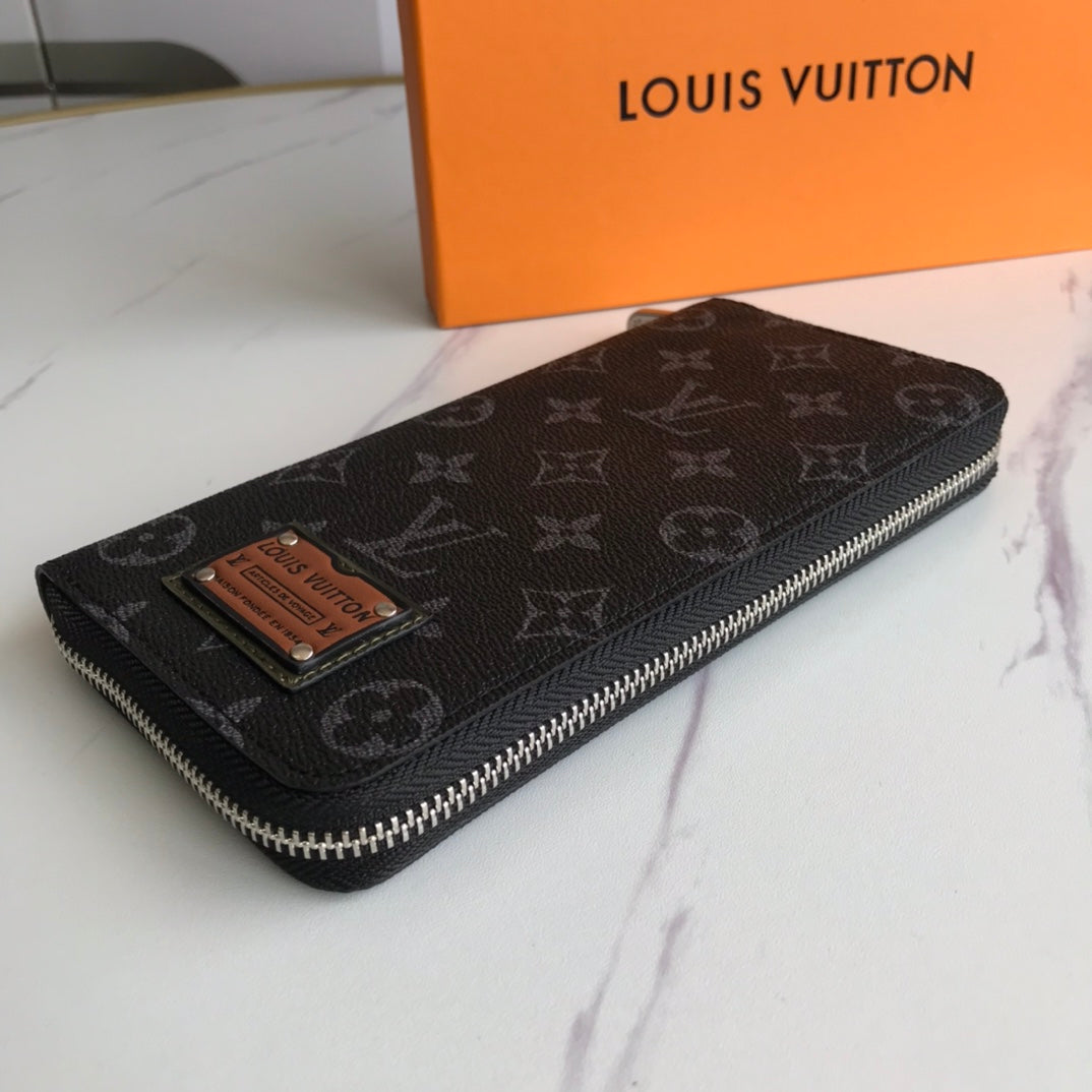 New fashion trend men's long classic vintage flower large capacity multifunctional wallet card bag wallet