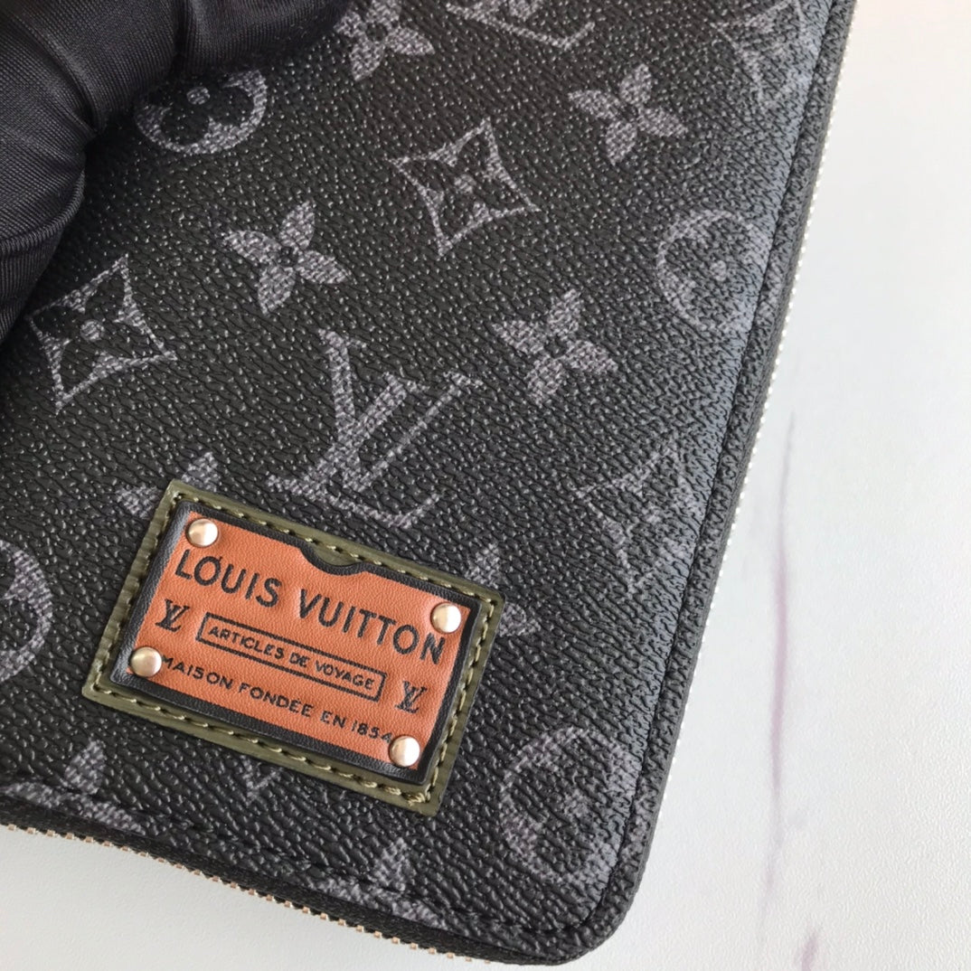 New fashion trend men's long classic vintage flower large capacity multifunctional wallet card bag wallet