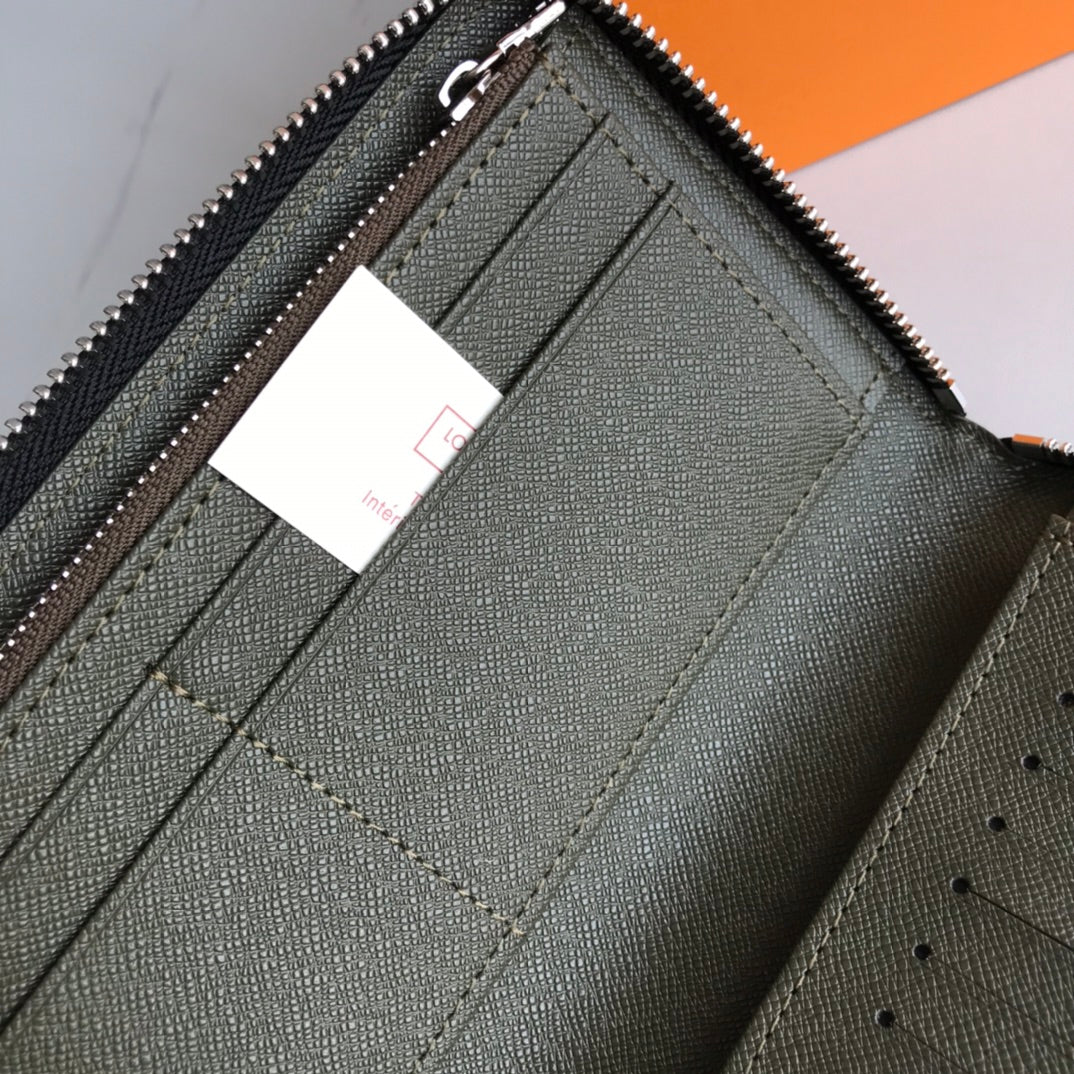 New fashion trend men's long classic vintage flower large capacity multifunctional wallet card bag wallet