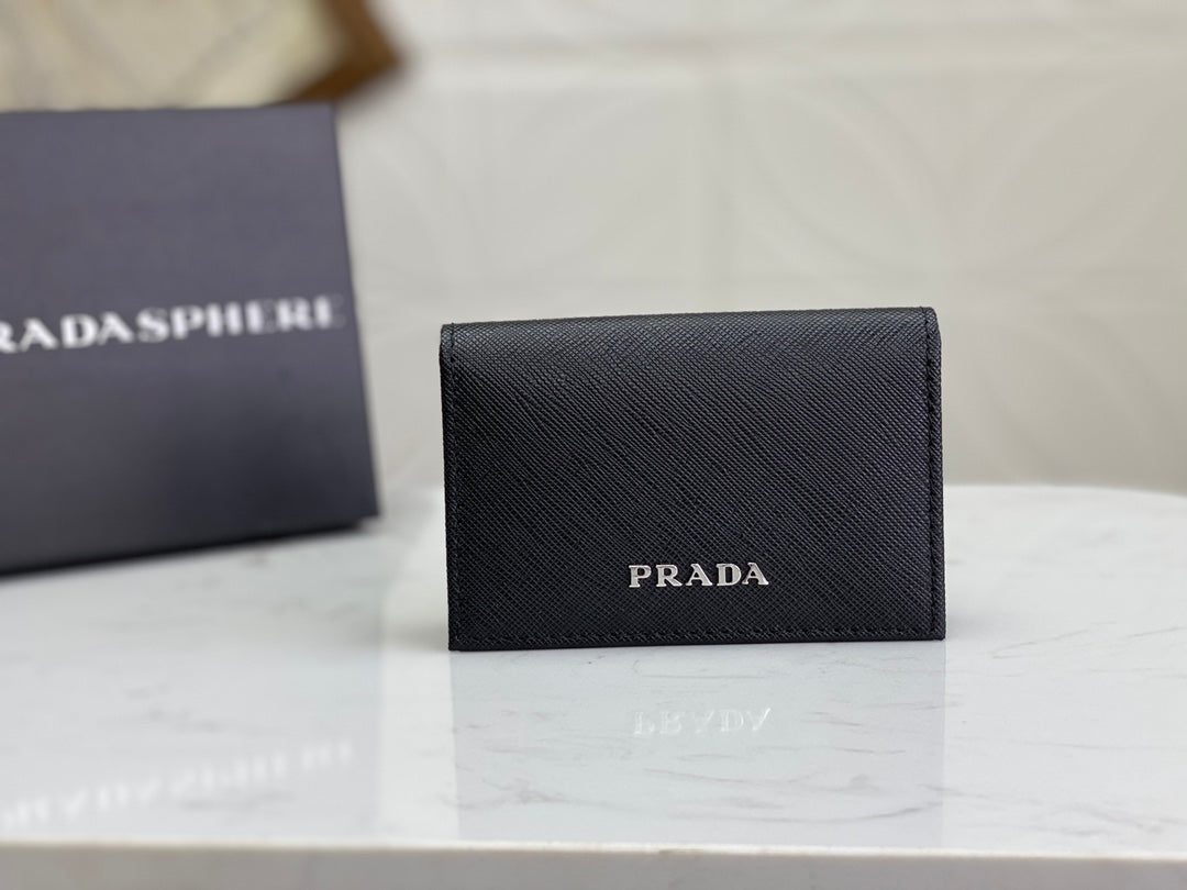 European and American New Fashion Trendy Men's Saffiano Short Luxury Leather Card Clip Wallet