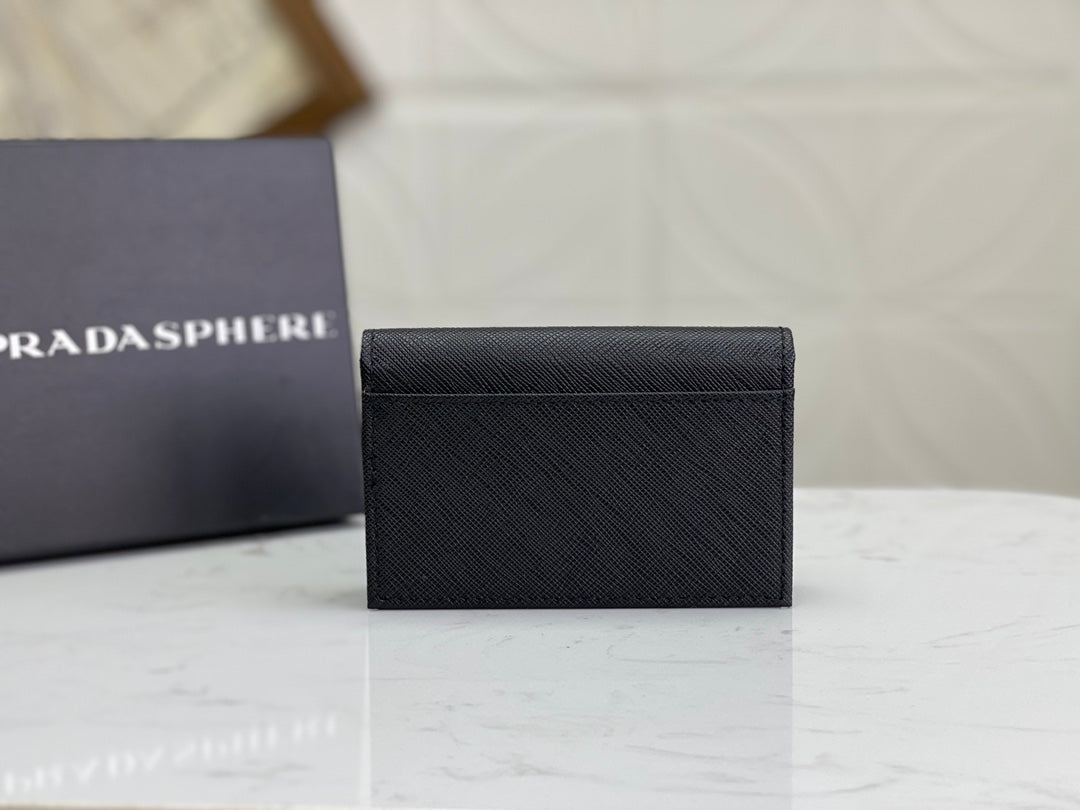 European and American New Fashion Trendy Men's Saffiano Short Luxury Leather Card Clip Wallet