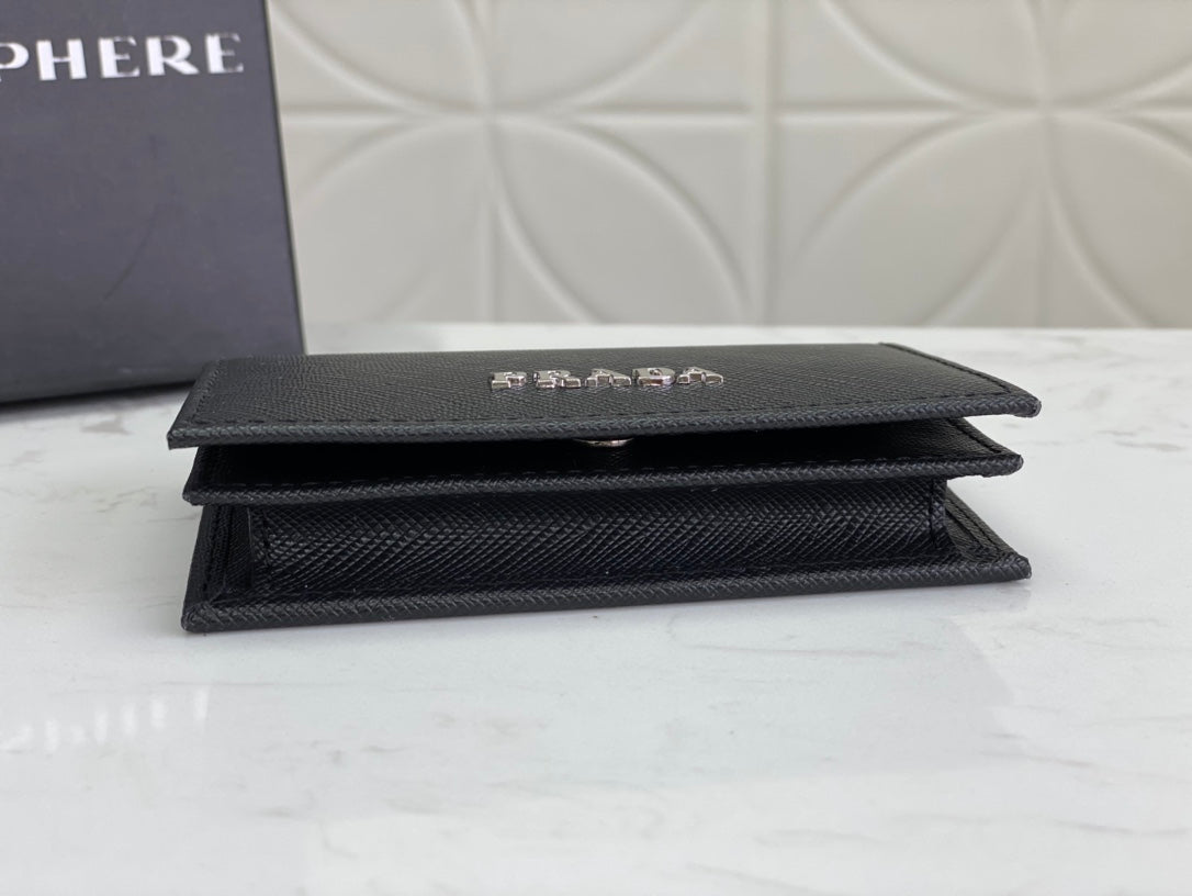 European and American New Fashion Trendy Men's Saffiano Short Luxury Leather Card Clip Wallet