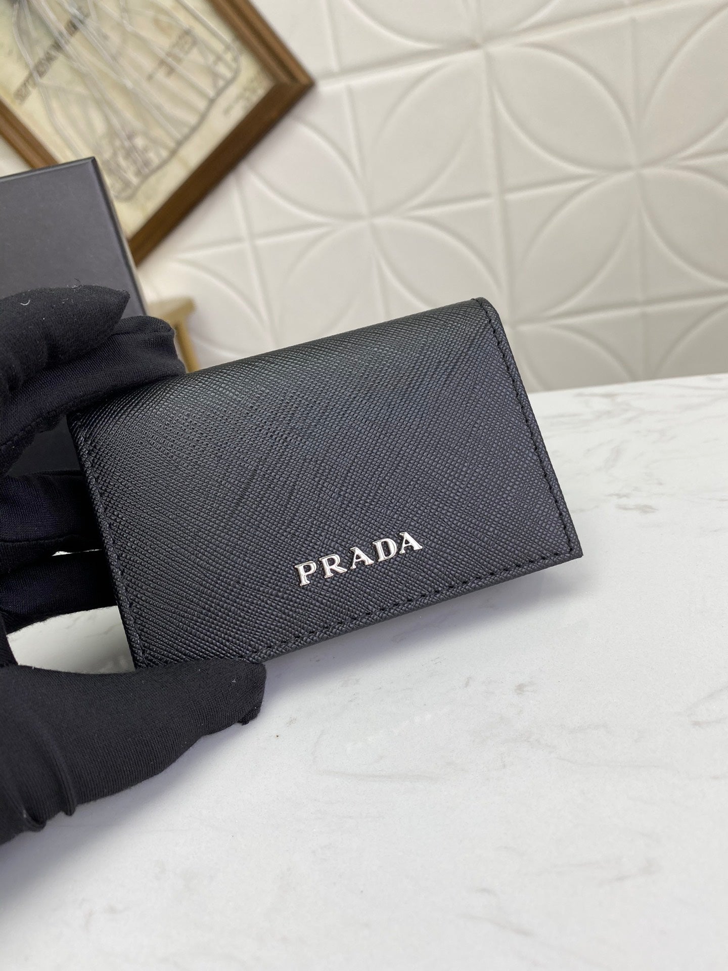 European and American New Fashion Trendy Men's Saffiano Short Luxury Leather Card Clip Wallet